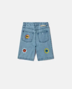 Sunshine Print Denim Shorts