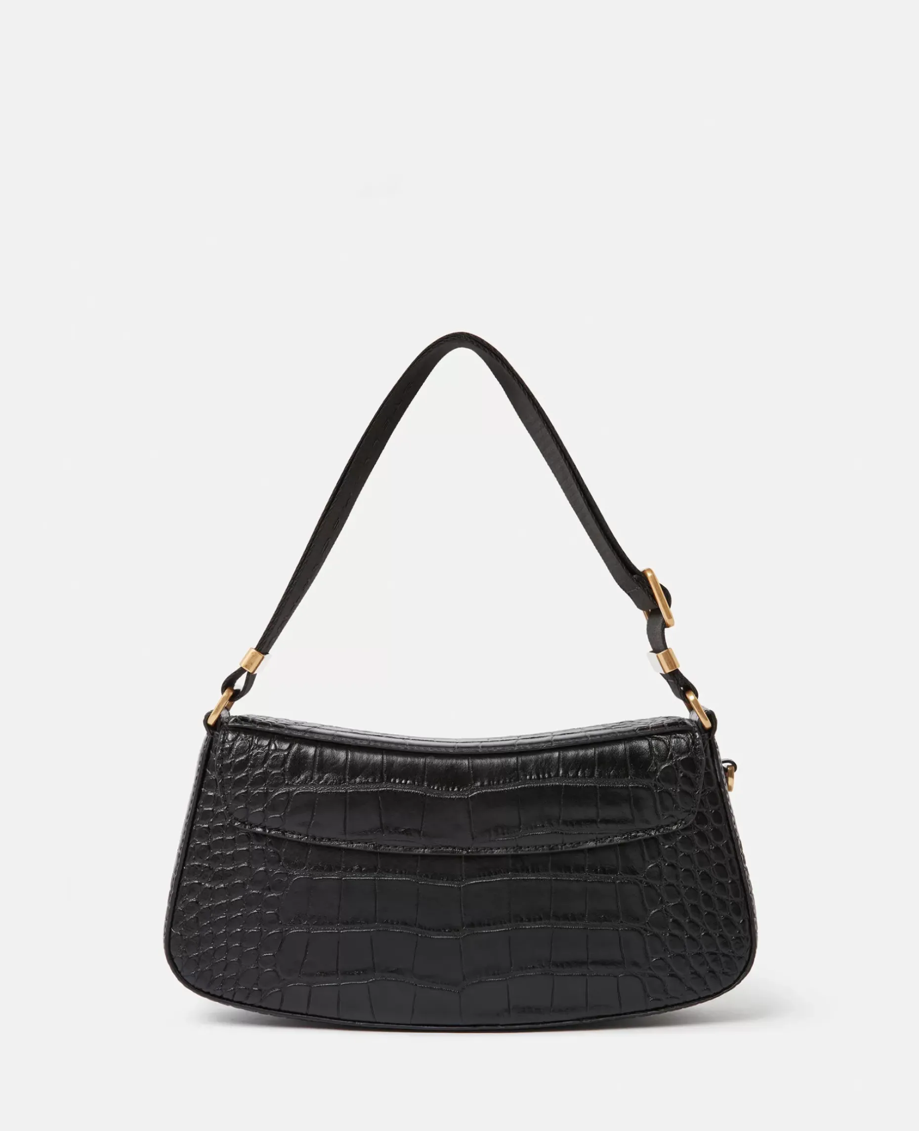 S-Wave Croc-Effect Embossed Shoulder Bag