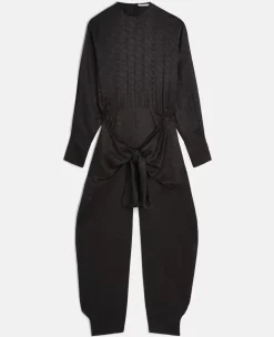 S-Wave Jacquard Wrap Jumpsuit