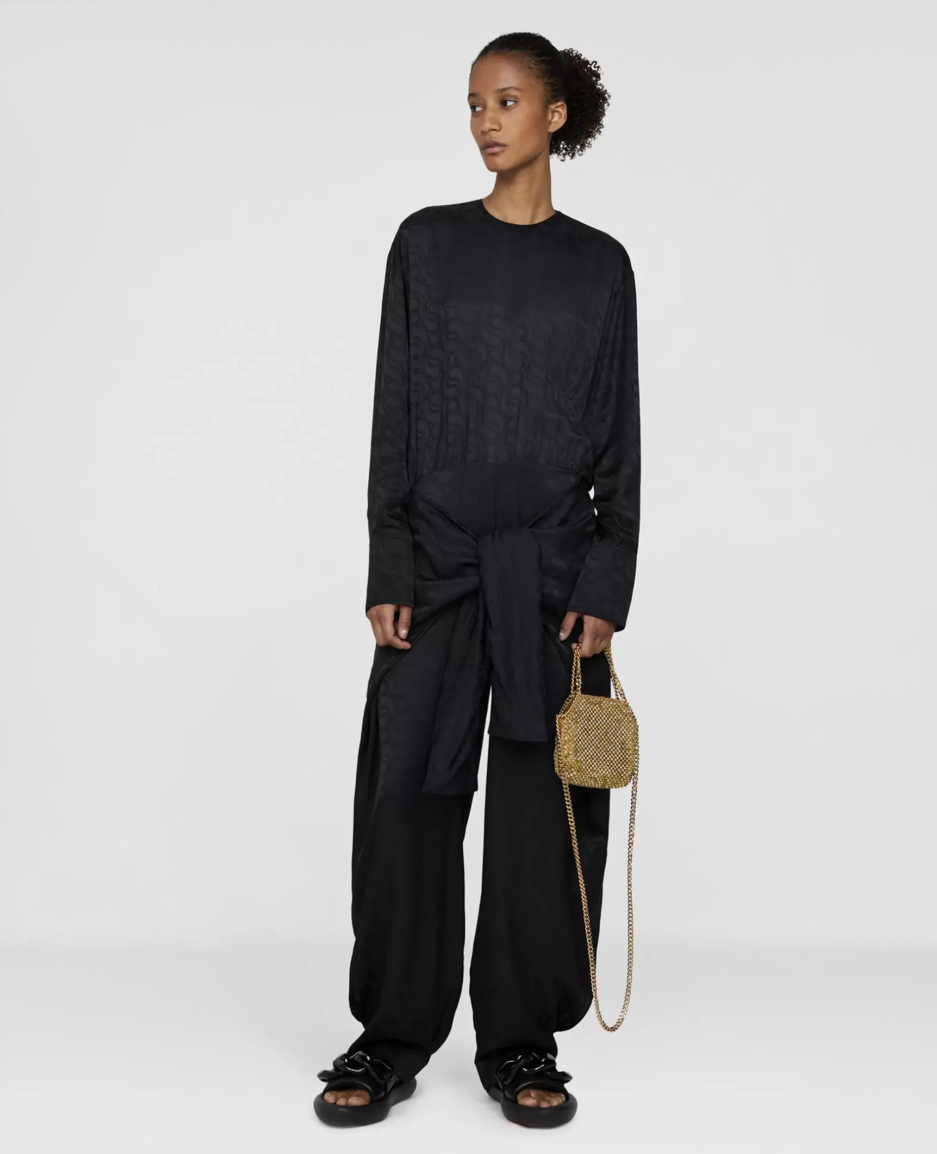 S-Wave Jacquard Wrap Jumpsuit