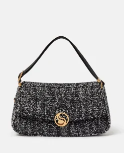 S-Wave Padded Tweed Shoulder Bag