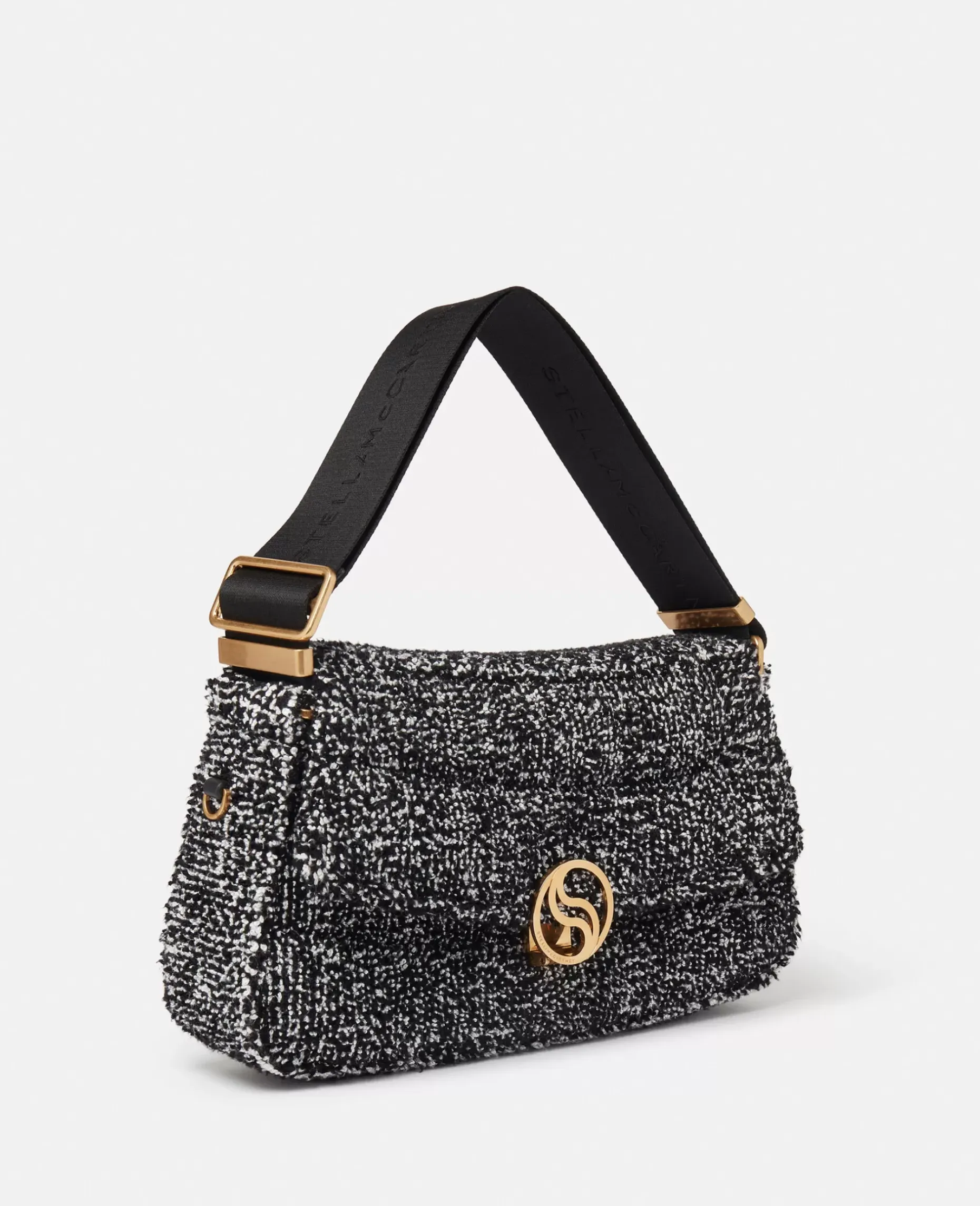 S-Wave Padded Tweed Shoulder Bag
