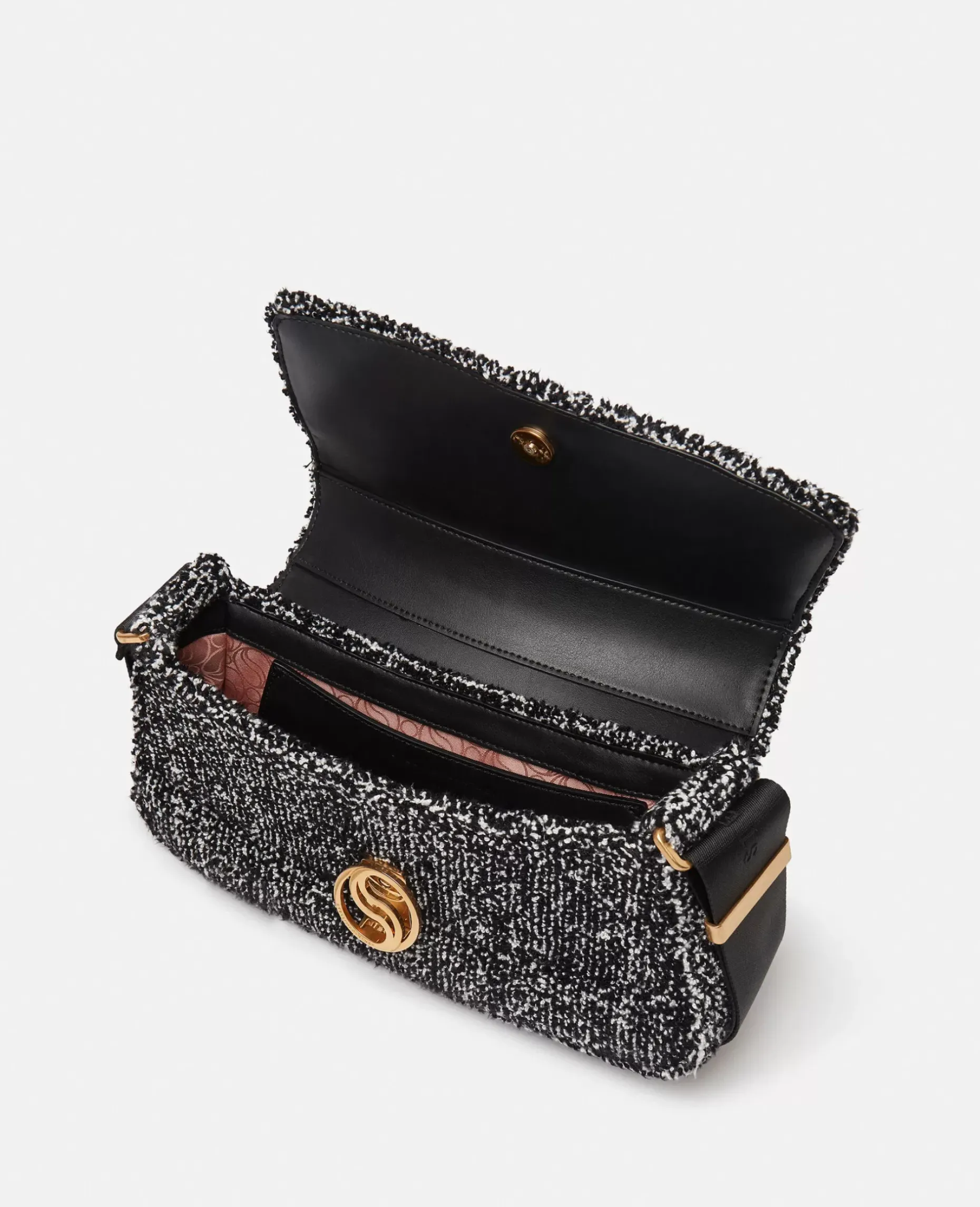 S-Wave Padded Tweed Shoulder Bag