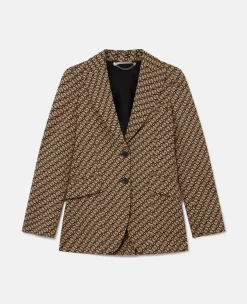 S-Wave Print Single-Breasted Blazer
