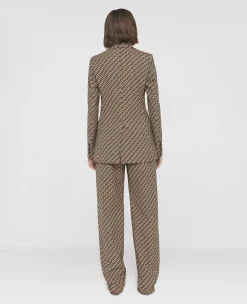 S-Wave Print Single-Breasted Blazer