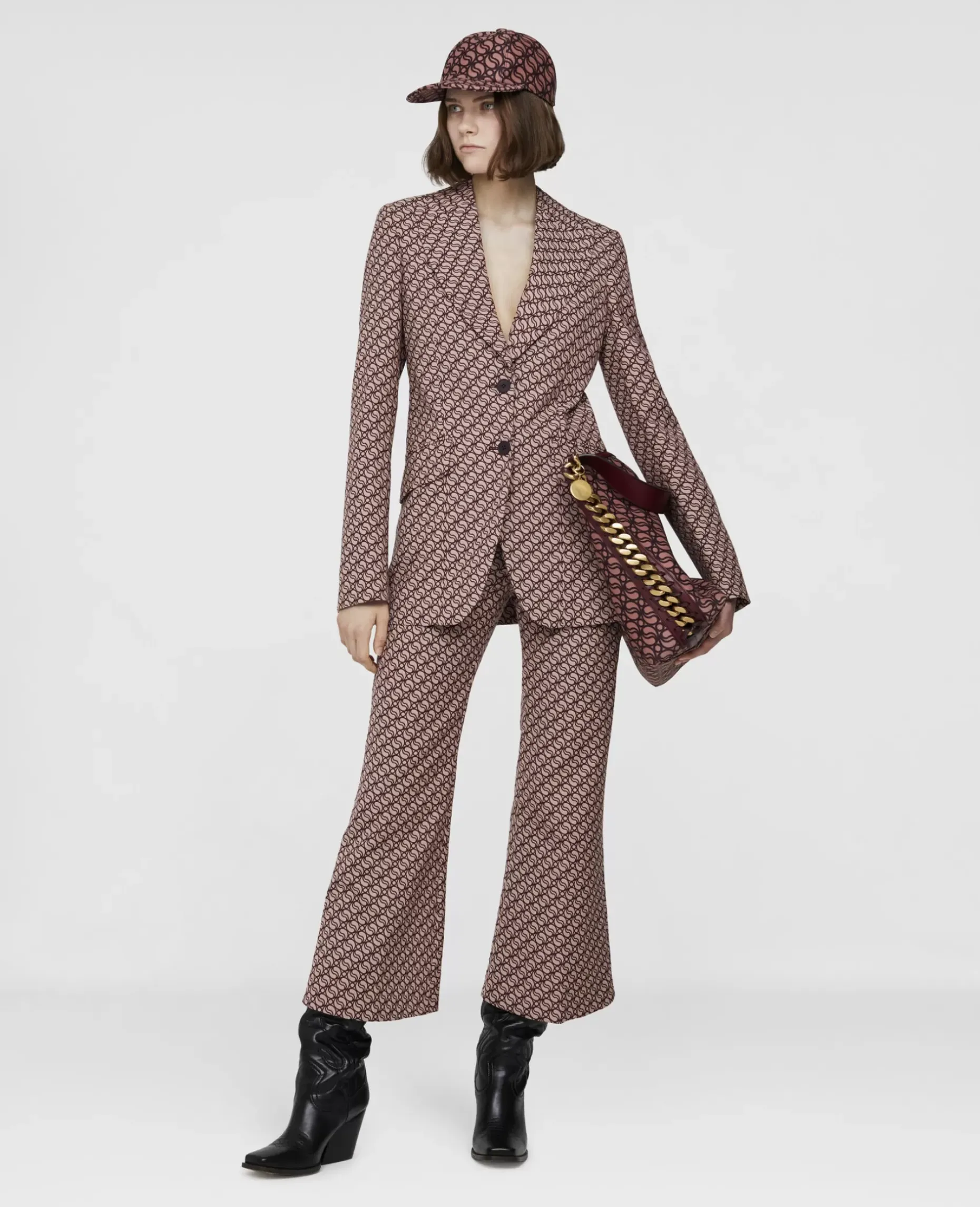 S-Wave Print Single-Breasted Blazer