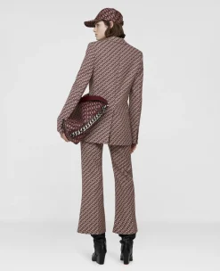 S-Wave Print Single-Breasted Blazer