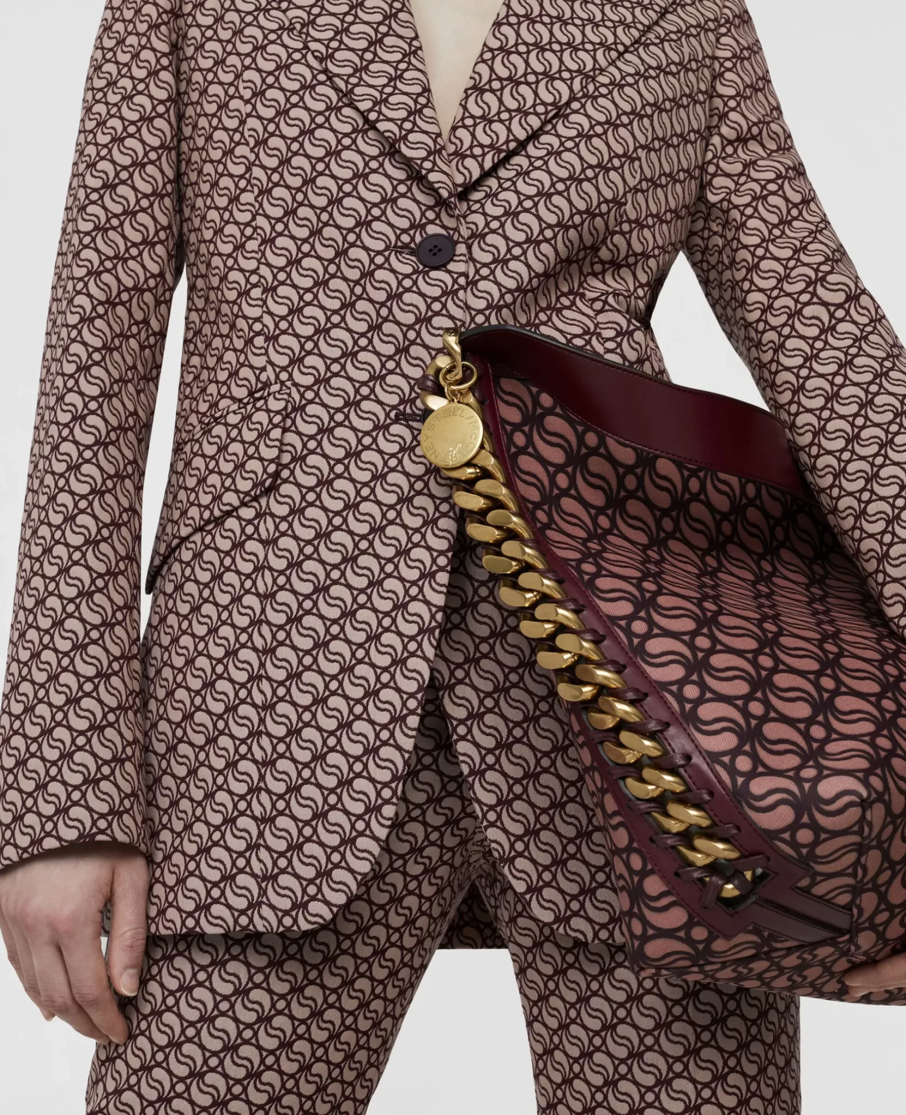 S-Wave Print Single-Breasted Blazer
