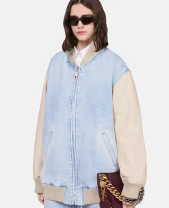 S-Wave Vintage Wash Denim Bomber Jacket