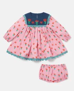 Tulip Print Dress And Bloomers Set