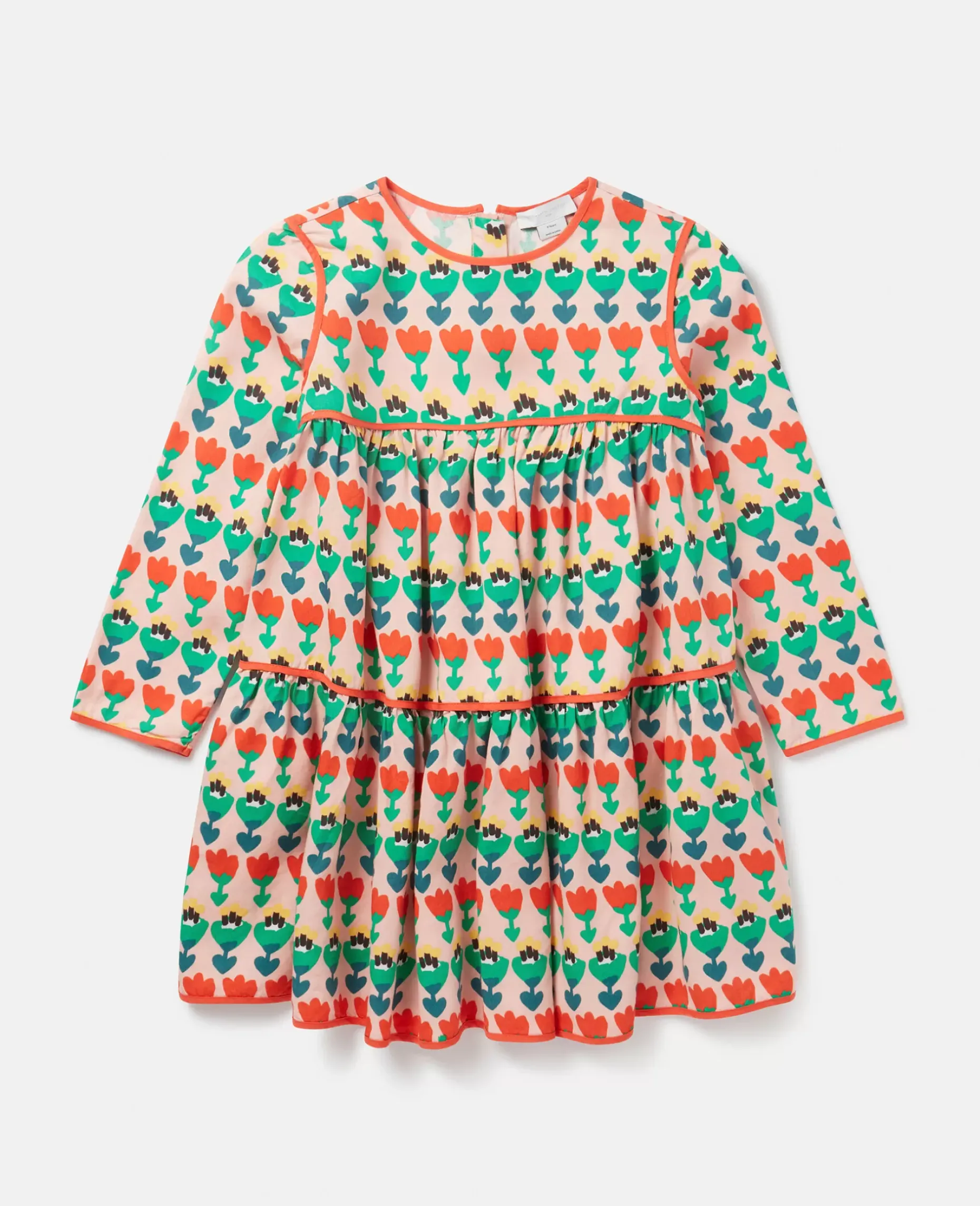 Tulip Print Layered Jersey Dress