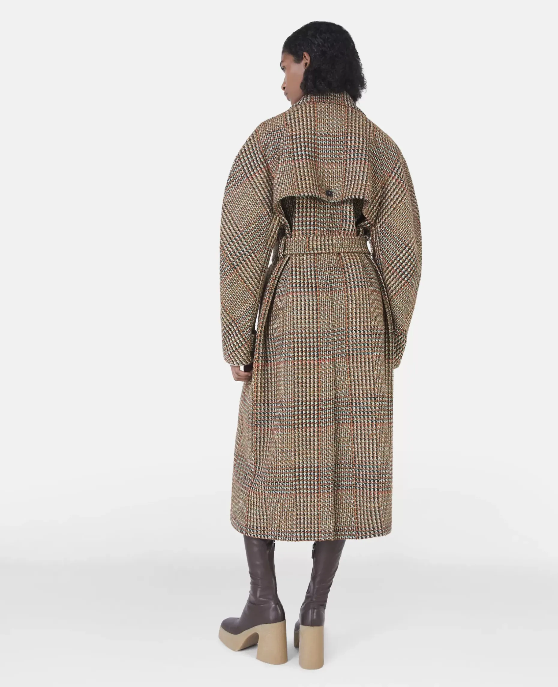 Tweed Belted Long Coat