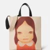 Twins I Print Cotton Canvas Tote Bag