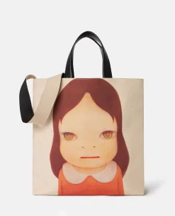 Twins I Print Cotton Canvas Tote Bag