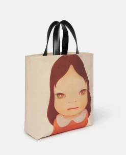 Twins I Print Cotton Canvas Tote Bag