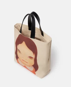 Twins I Print Cotton Canvas Tote Bag