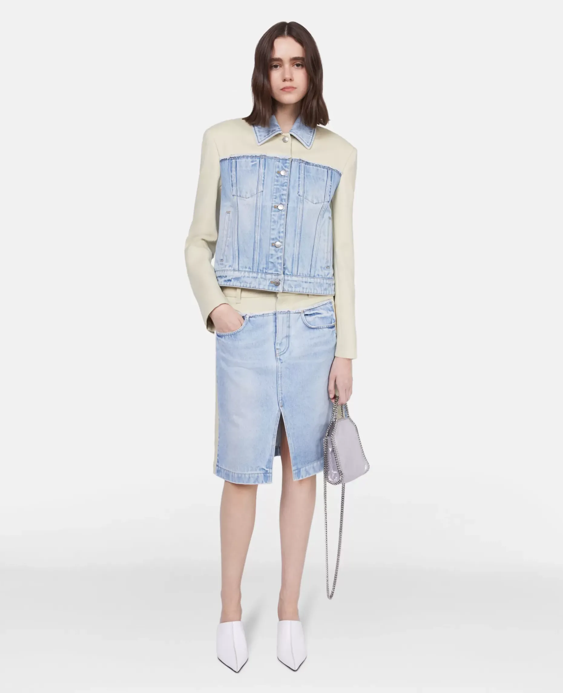 Two-Tone Panelled Denim Jacket