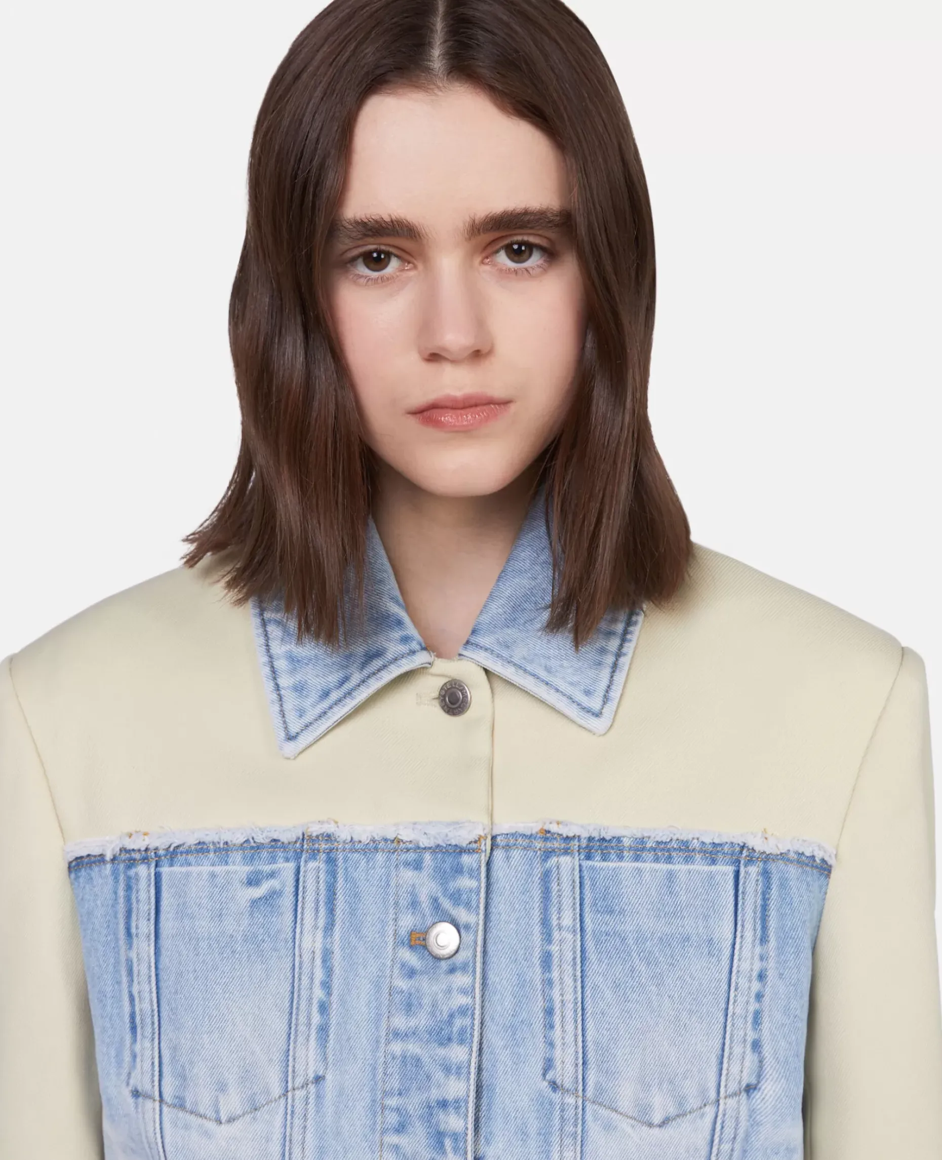 Two-Tone Panelled Denim Jacket
