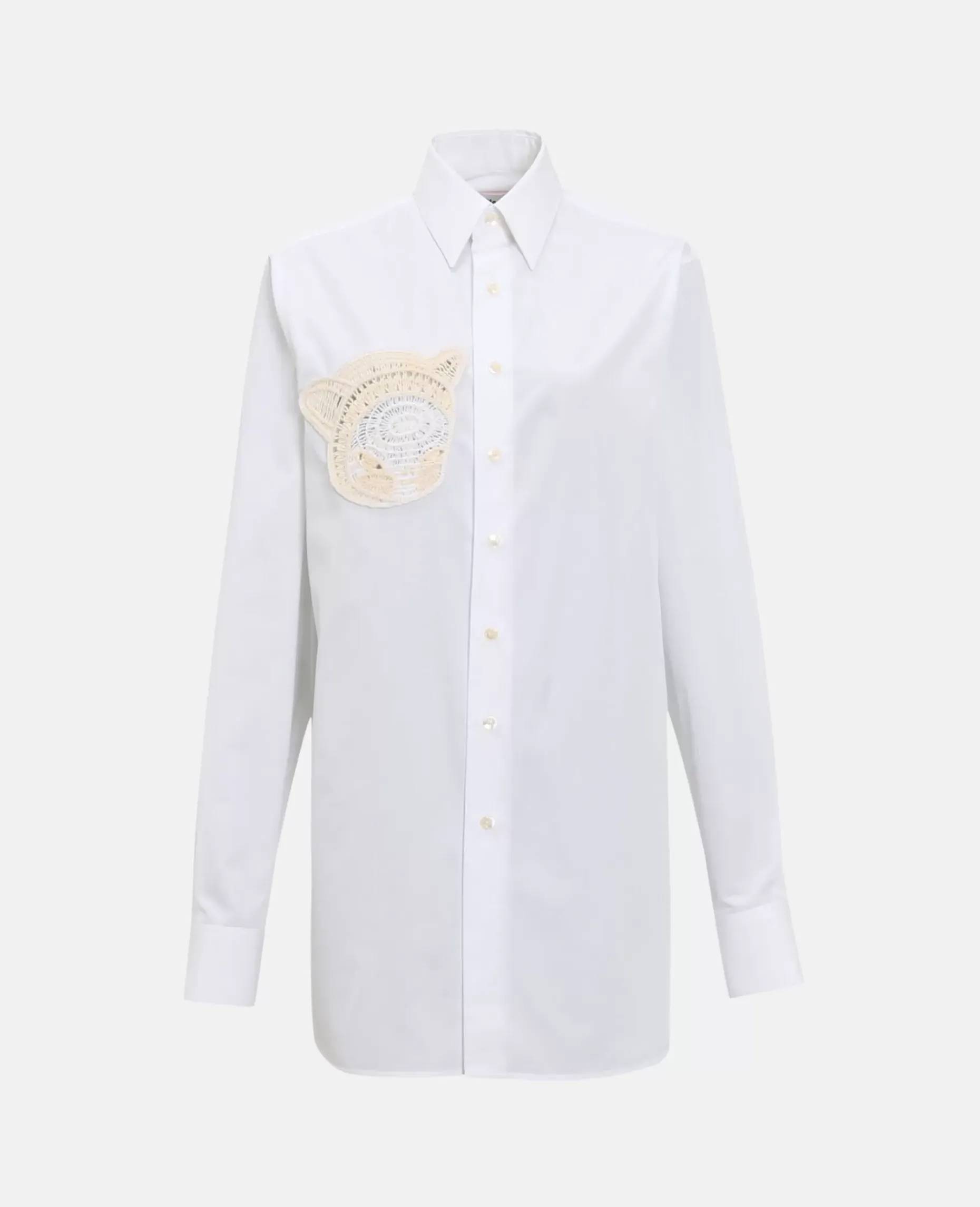 Upset Kitty Crochet Patch Longline Shirt