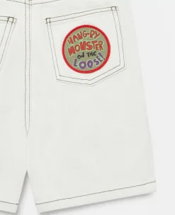 Veggie Embroidery Denim Shorts