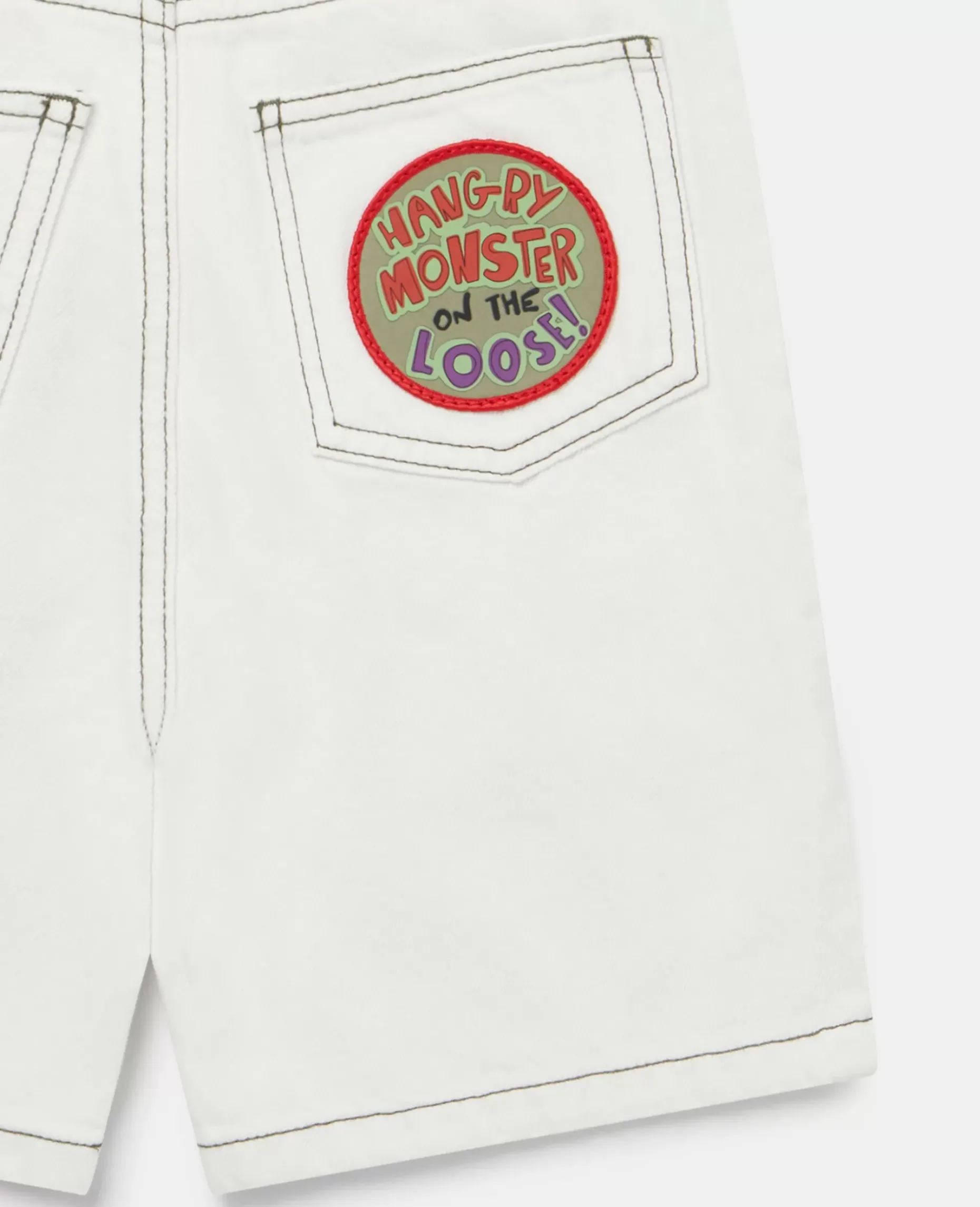 Veggie Embroidery Denim Shorts