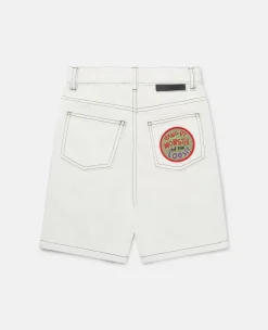 Veggie Embroidery Denim Shorts