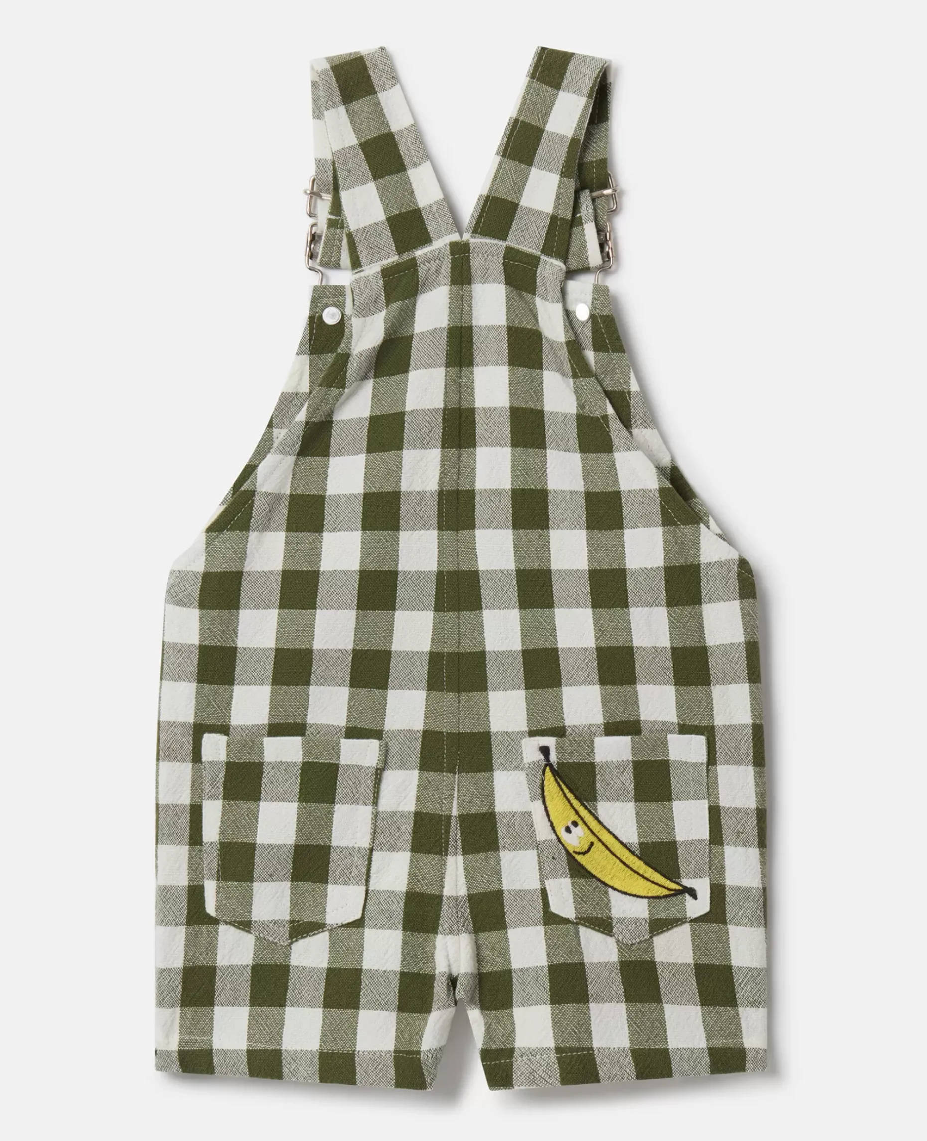 Veggie Embroidery Gingham Dungarees