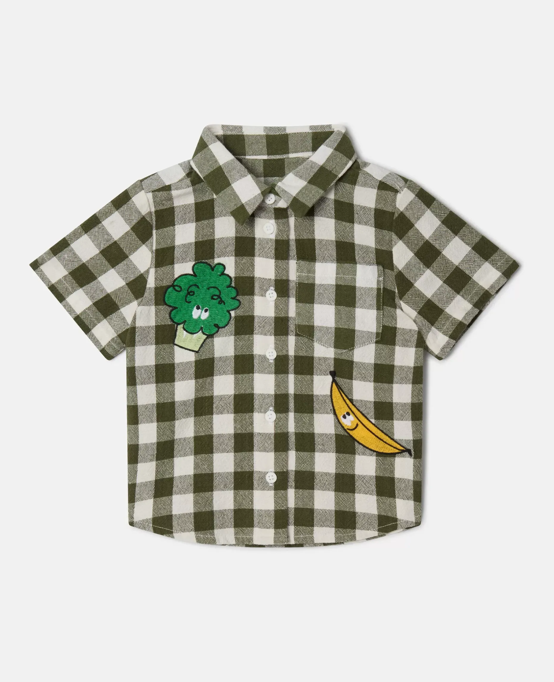 Veggie Embroidery Gingham Shirt