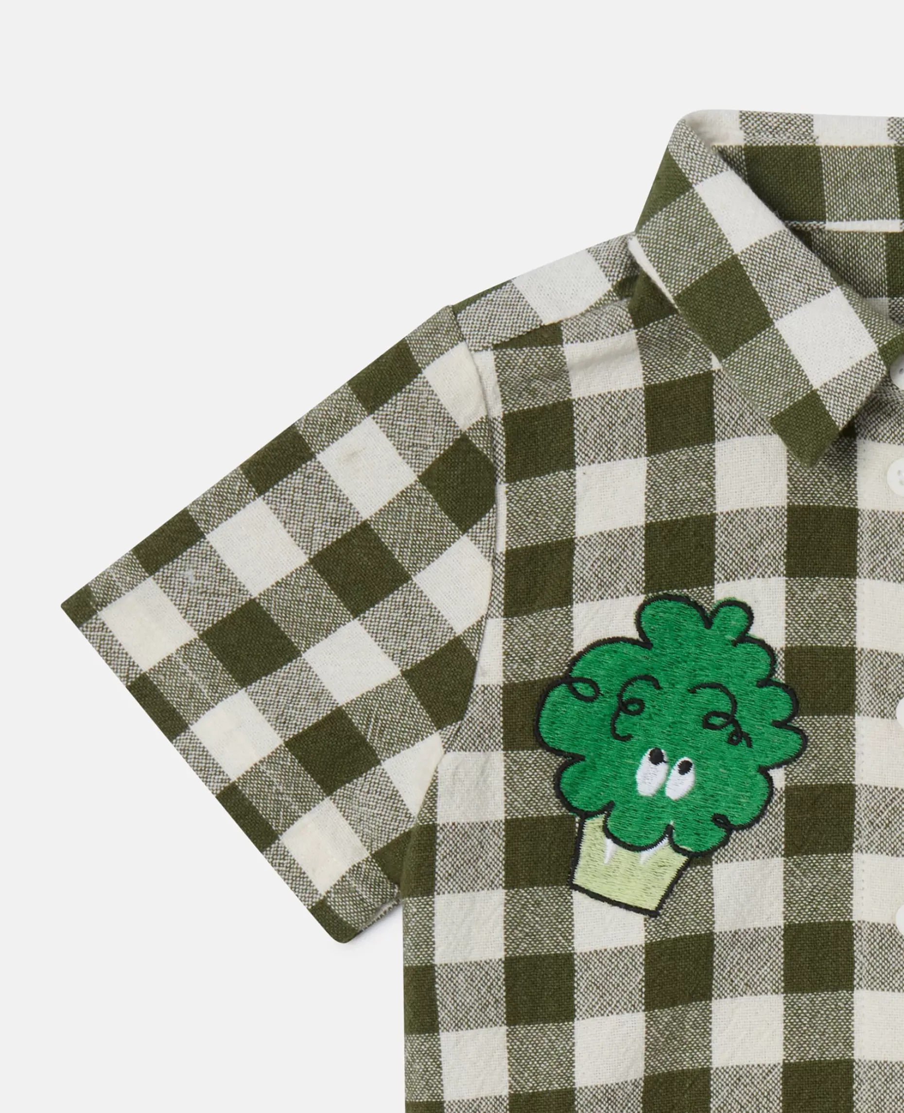 Veggie Embroidery Gingham Shirt