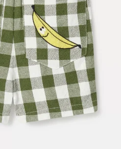 Veggie Embroidery Gingham Shirt