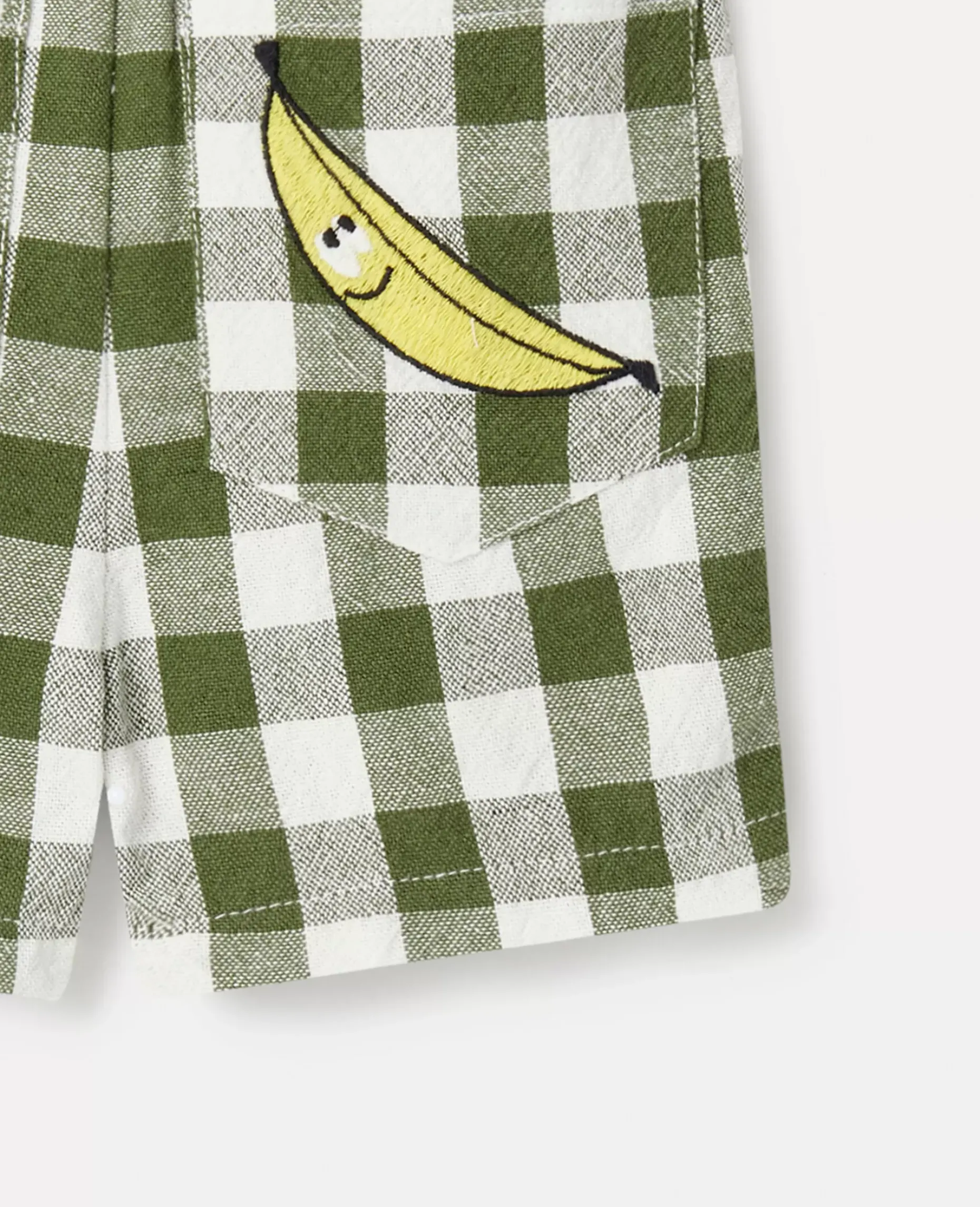 Veggie Embroidery Gingham Shirt