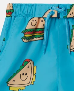 Veggie Sandwich Print Swim Shorts