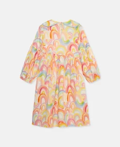 Watercolour Rainbow Print Skater Dress