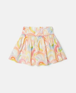 Watercolour Rainbow Print Skater Skirt