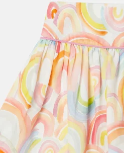 Watercolour Rainbow Print Skater Skirt