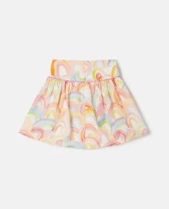 Watercolour Rainbow Print Skater Skirt