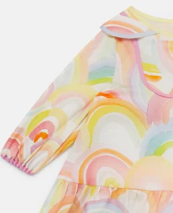 Watercolour Rainbow Print Dress And Bloomers Set