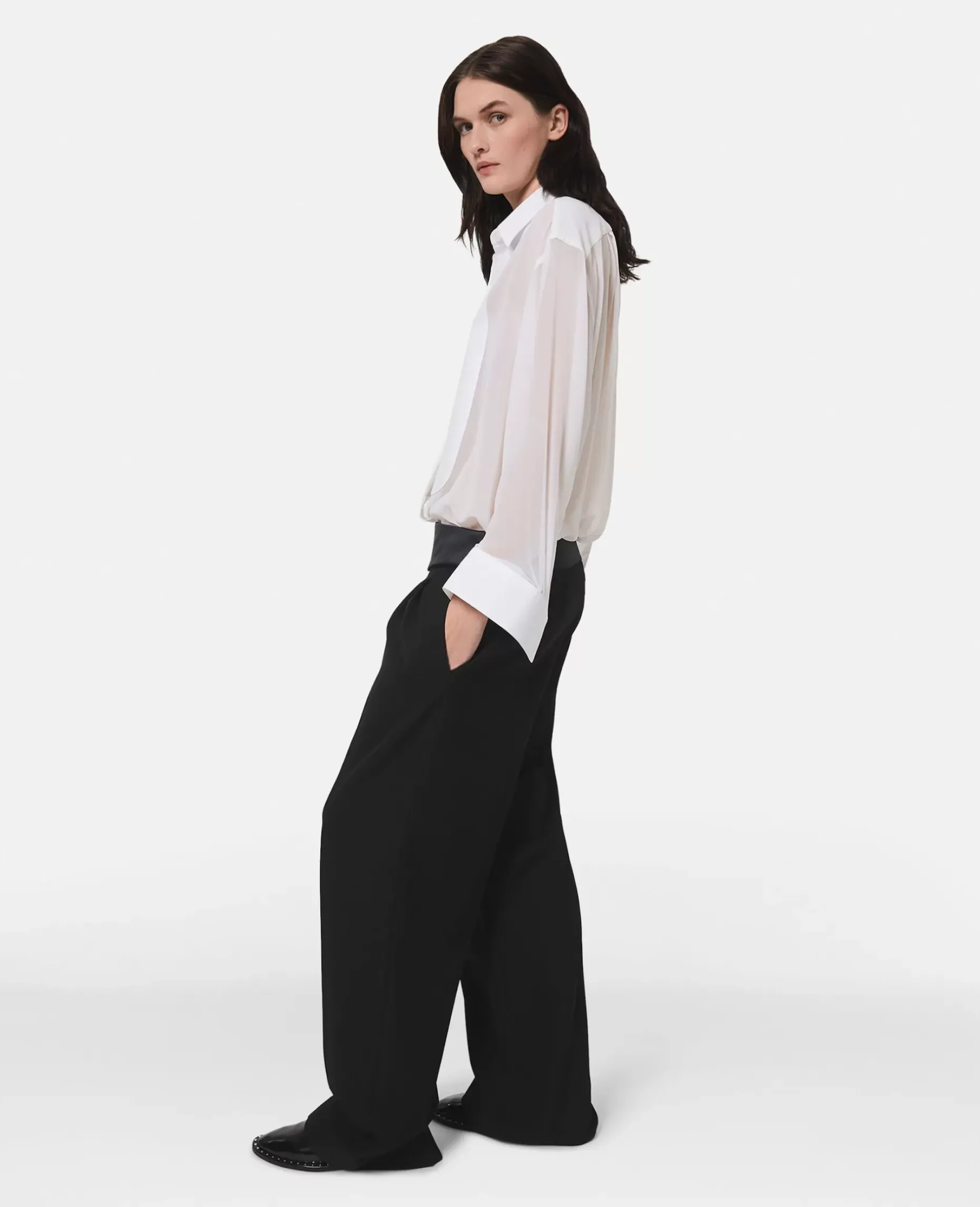 Wide Leg Tuxedo Trousers