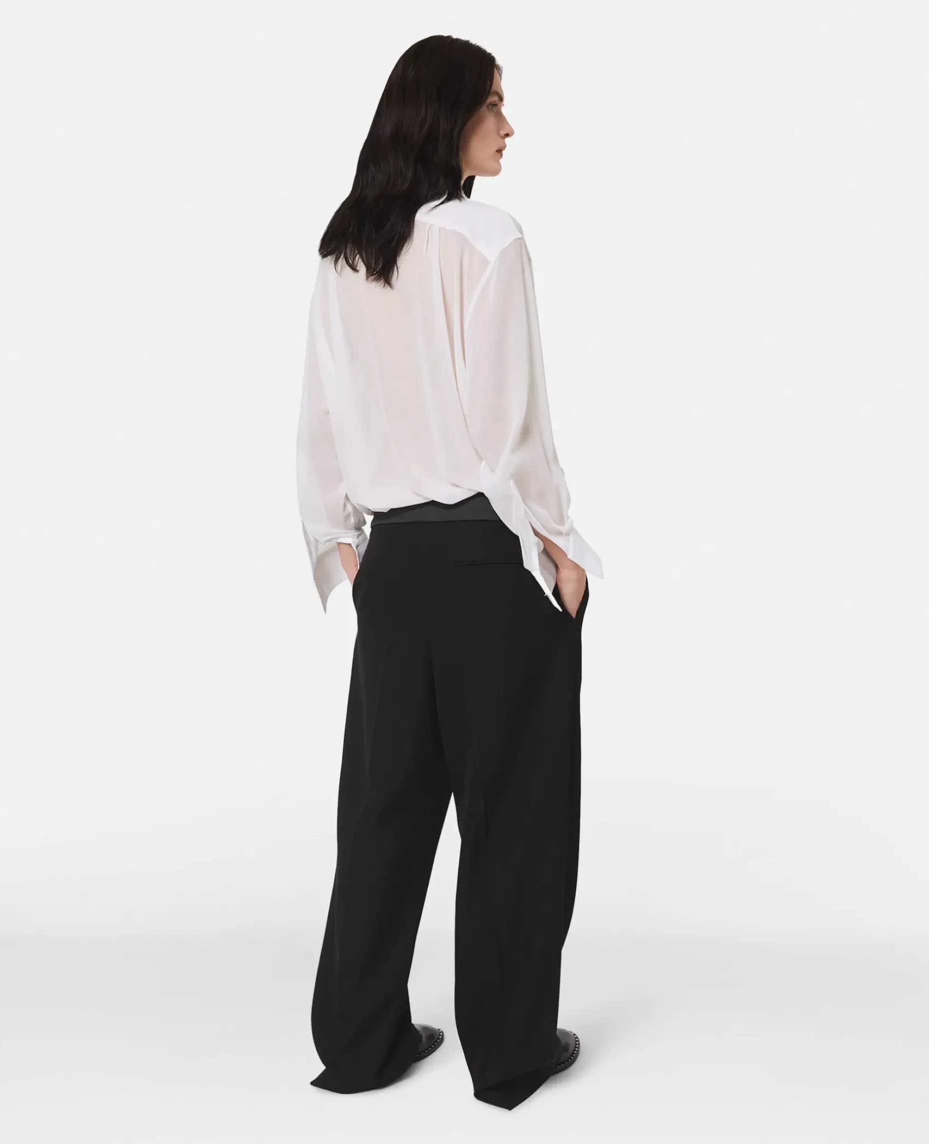 Wide Leg Tuxedo Trousers