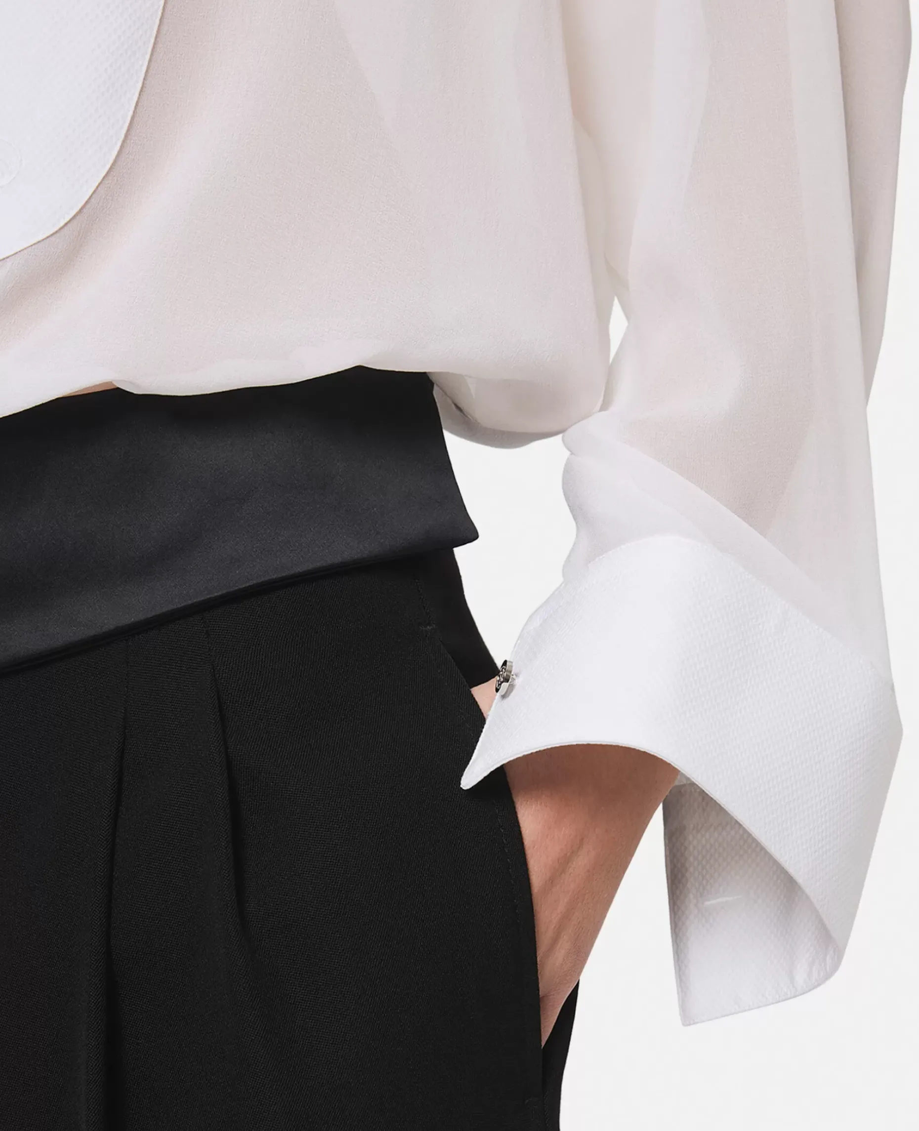 Wide Leg Tuxedo Trousers