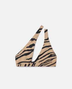 Zebra Print Cut-Out Bikini Top