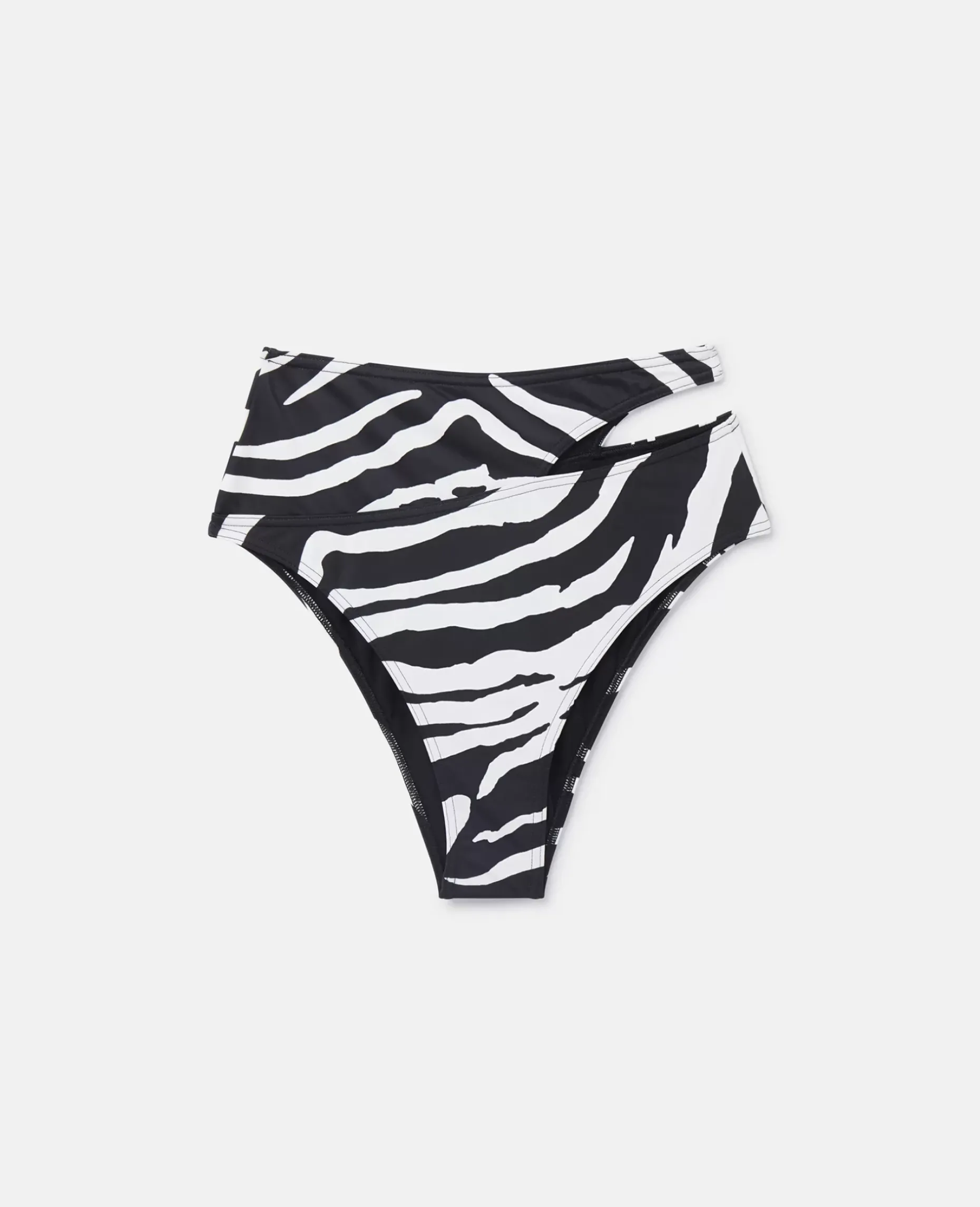 Zebra Print Cut-Out High-Waisted Bikini Briefs