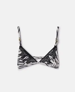 Zebra Print Satin Soft Cup Bra