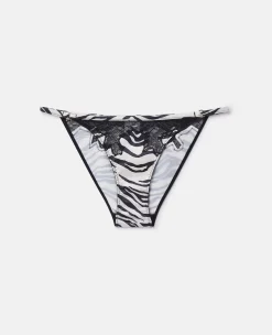 Zebra Print Satin String Bikini Briefs