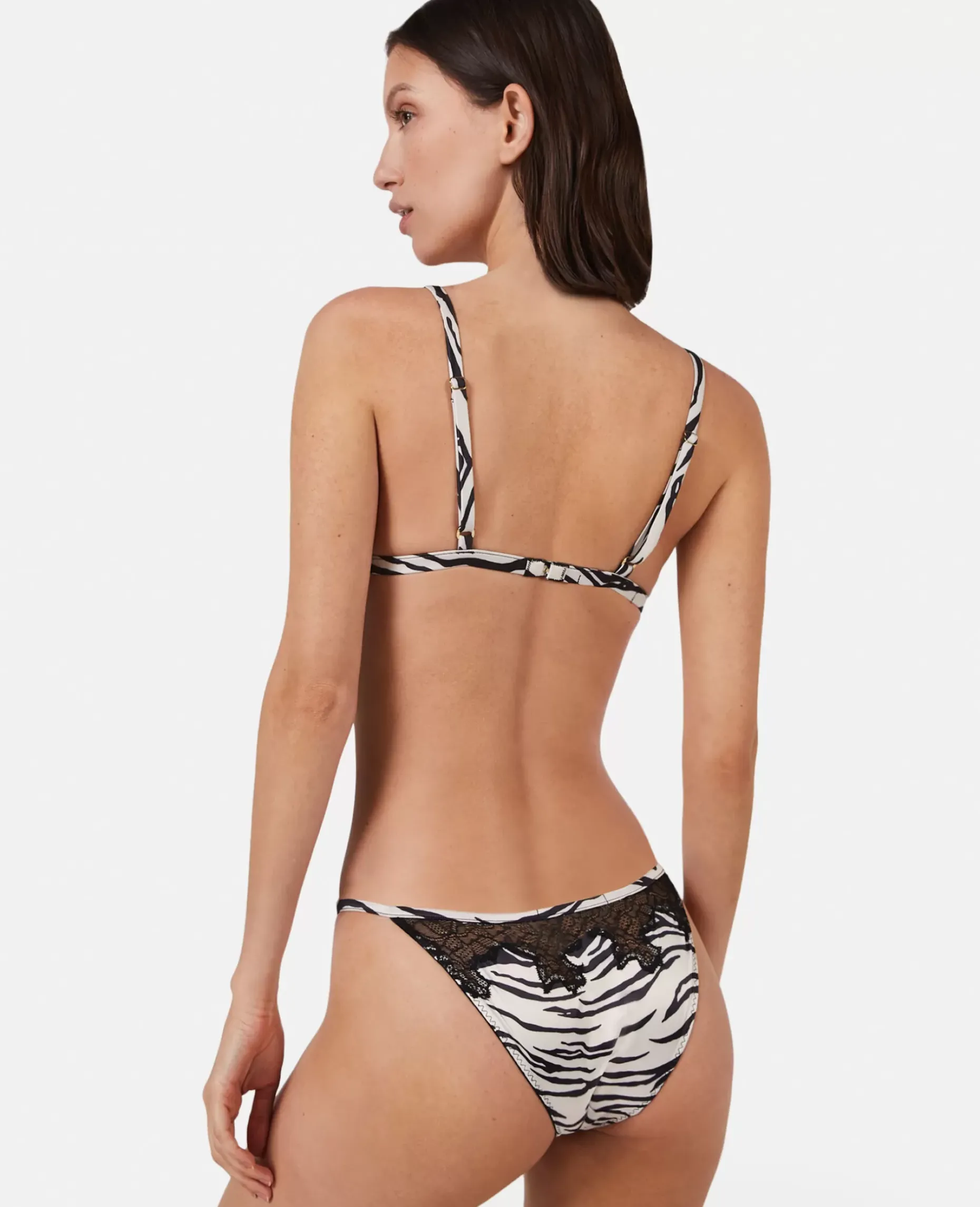 Zebra Print Satin String Bikini Briefs